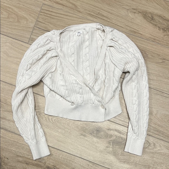 aerie Sweaters - Aerie Cream Cable Knit Cardigan